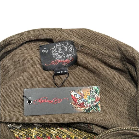 NWT! Ed Hardy Love Kills Slowly Lambswool/Alpaca Blend Sweater - XL (Unisex) - Picture 8 of 9